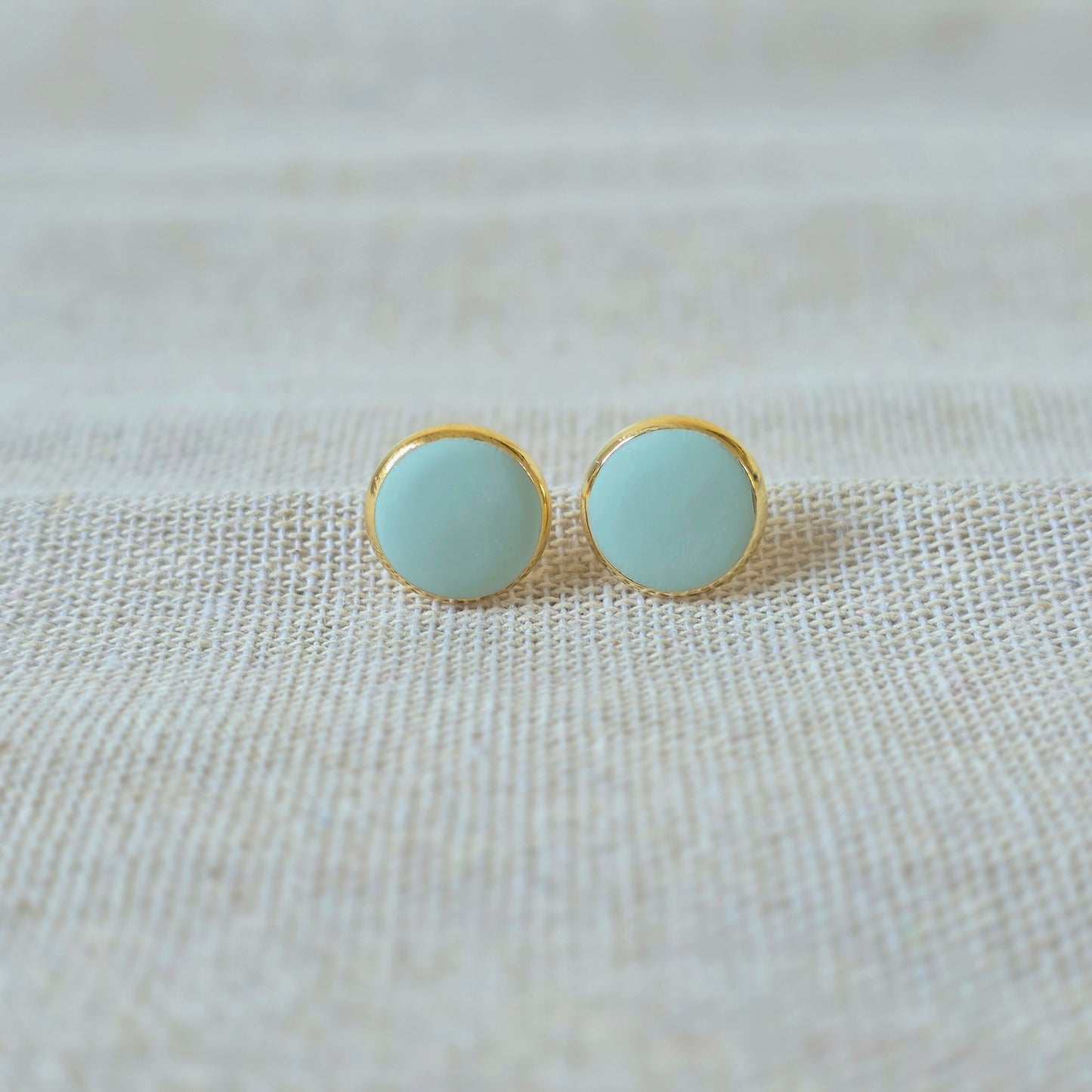 Earrings Sage Button