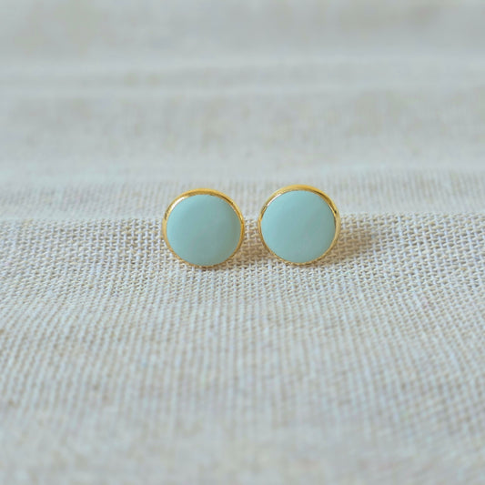 Earrings Sage Button