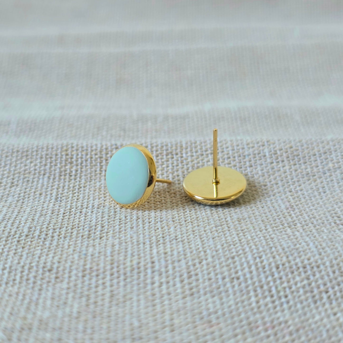 Earrings Sage Button