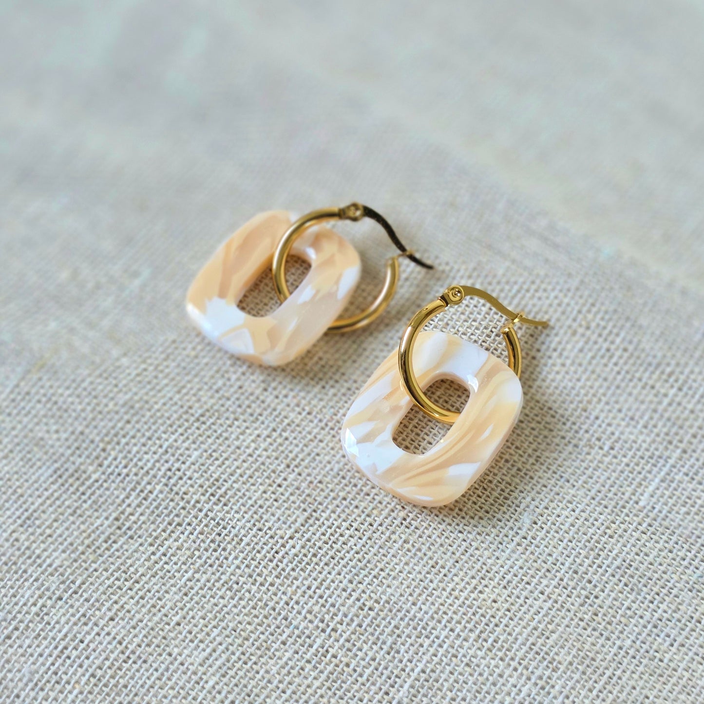 Earrings Wind Marble Squares