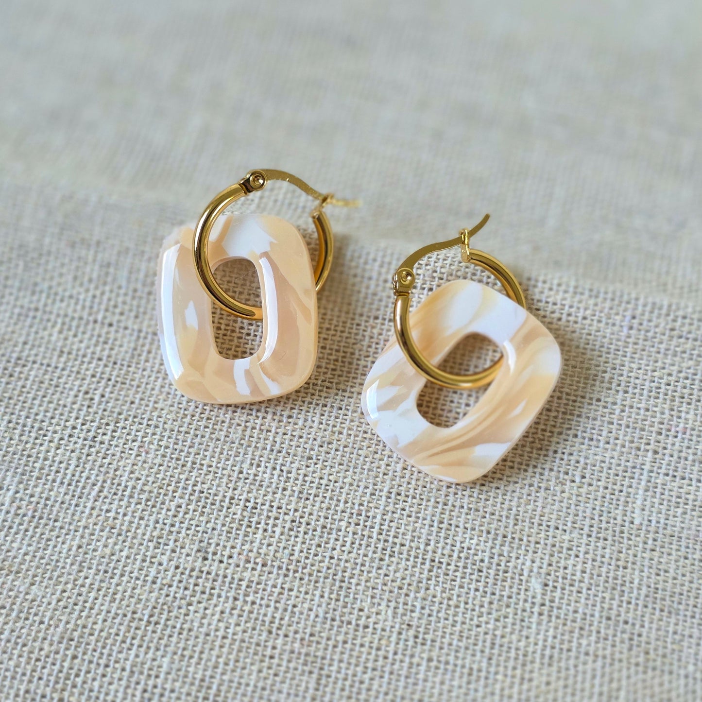 Earrings Wind Marble Squares