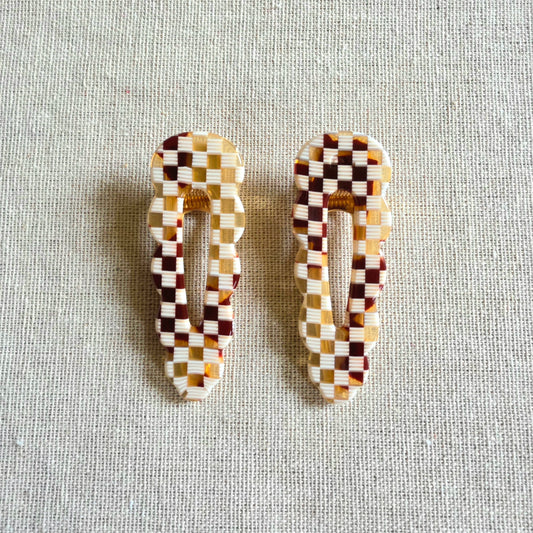 Hair Clips Checkerboard