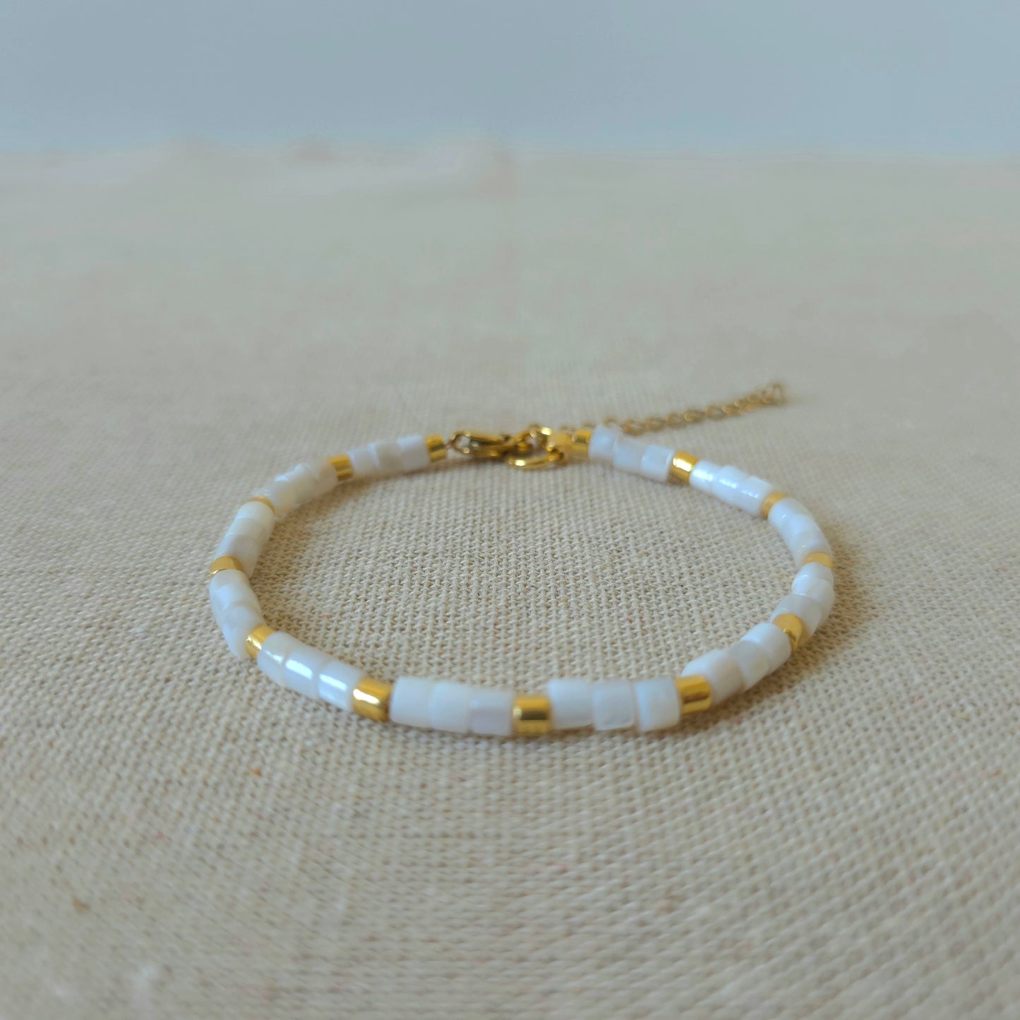Bracelet Nacre Mosaic Gold